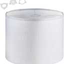 Lamp Shades Set of 1 8.7" Top x 8.7" Bottom x 7.9" Height Fits E26, E14 & 11mm Adapters, Small White Lampshades Easy Assembly (Ships Rolled Flat) (White - Pack of 1, Small)