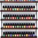 J JACKCUBE DESIGN Essential Oils Display Shelves Wall Mount Black Metal and Wood, Nail Polish Paint Holder Rack Organizer Holds 70 Bottles (5 Tier) : MK482A