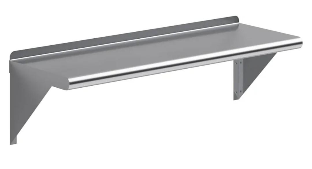 NSF Certified 18 Gauge Heavy Duty Stainless Steel Wall Shelf with Brackets for Kitchens, Utility Rooms, Storage, Offices & Home (36"x12")