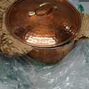 DEMMEX 1.2MM Thick Hammered Copper Soup Pot Stew Pan Casserole Dish, 3 Quarts (7.8" x 4")
