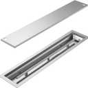 Skyflame Linear Stainless Steel Drop-in Fire Pit Pan and Burner with Burner Cover, 36 by 6-Inch
