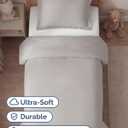 Duvet Cover Twin/Twin XL Size Set - Extra Soft Twin/Twin XL Duvet Cover 68" x 90" with 1 Pillow Sham - Hotel Luxury, Easy Care, Fade Free w/ Zipper Closures & Ties - Comfy & Breathable (Light Grey)