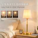 Height Adjustable Cordless Table Lamp Rechargeable Gold, 5200mAh Battery Operated, Stepless Dimming & Touch Control, Wireless Decor Lamp for Bedroom, Dining Table, Counter, Living Room (2, Gold)