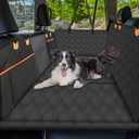 Back Seat Extender for Dogs - Extra 40% Space, Dog Car Seat Cover Hard Bottom Holds 400lbs, Waterproof Dog Hammock & Car Seat Cover with Mesh Window, Perfect Travel Bed for Cars, SUVs (For Cars/ Mid-Size SUV/ Small Truck)