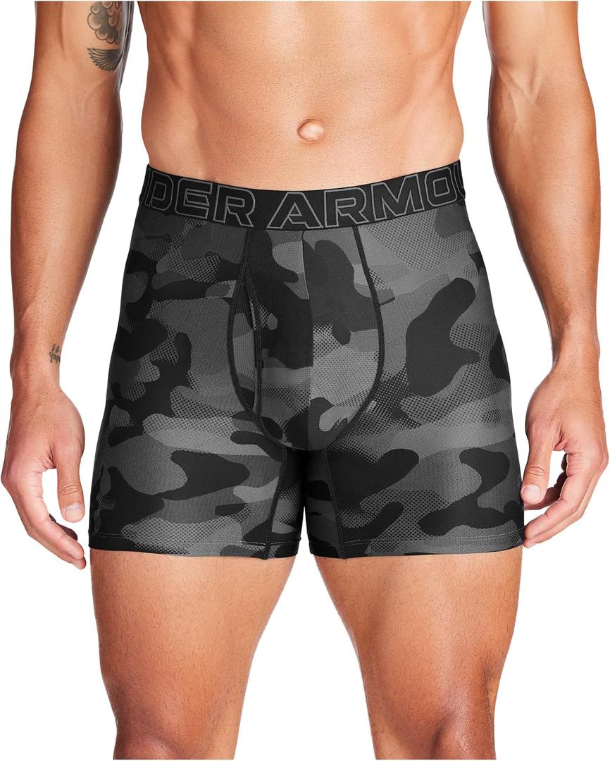 Under Armour Men's Standard Tech 6" Boxerjock, Multipack (Large, Black Neo Camo Print 3 Pack)