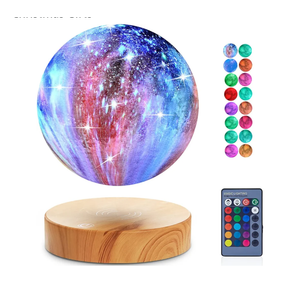 Magnetic Floating Moon Lamp, 16 Colors Galaxy Light Levitating Spinning Galaxy Moon LED Night Lights Home Office Room Desk Decorative Lamps Christmas Gifts
