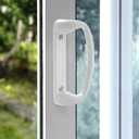 Built Industrial Sliding Glass Door Handle & Lock - Mortise Style White Diecast, Fits 3-15/16 in Hole Spacing - Replacement Patio Handle Set & Sliding Door Lock