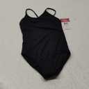 Kanu Surf Girls' Hurricane Beach Sport UPF 50 One Piece Swimsuit (12, Drop Needle Solid Black)