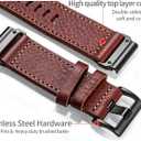 Compatible With Garmin Watch Band, Genuine Leather Watch Band, Retro Vintage Strap For fnix/Forerunner/Vivoactive/Approach/MARQ/quatix/D2 Series Tough Replacement Band