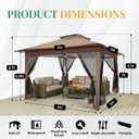 COBIZI 12x12 Pop Up Gazebos On Clearance - Upgrade Easy Up Metal Outdoor Gazebo Waterproof - Portable Gazebo with Mosquito Nettings, 4 Ropes 8 Stakes and Carry Bag for Patio Garden(Coffee), 12x12 Double Roof