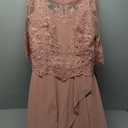 Le Bos Women's Full Legnth Gown with Embroidered Lace Bodice and Drape Detail at Waist (10)