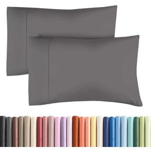 King Pillow Cases - 2 Pack - Super Soft Pillowcase Covers - Envelope Enclosure - Hotel Quality Pillow Protectors - Wrinkle Free, Shrink and Stain Resistant - Machine Washable - 20" x 40" (Dark Grey)