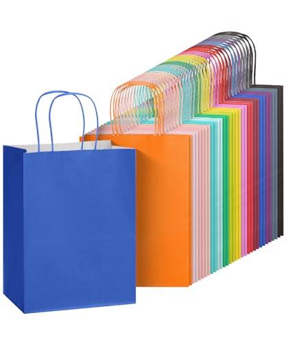 Mr. Pen- Paper Gift Bags with Handles, 32 Pack, 7.6" x 4.7" x 10.6", Medium Kraft Easter Gift Bags with Handles Bulk, Ideal for Gifts, Weddings, Baby Showers, Birthdays, Shopping, Party Favor