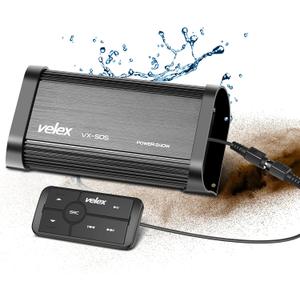 Marine Bluetooth Amplifier Waterproof Class D Amp UTV Amp 4 Channel with Controller for Boat Golf Motorcycle Hidden Installation
