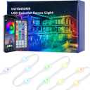permanent outdoor lights 100FT Smart RGB Outdoor Lights - IP67 Waterproof LED Strip Lights with App/Remote Control, for Holiday Decor, Garden, Patio & Home Accent Lighting (Permanent Installation)