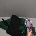 yeabwps Medieval Fairy Cosplay Set Women Traditional Irish Viking Dress Fairy Ears Floral Crown for Halloween. Size XXL.