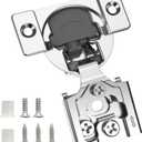 Chibery 8 Pack 1/2" Overlay 3D Soft Close Concealed Hinge for Face Frame Door, Smooth Slow Self Closing Hinges, Satin Nickel, Hidden 105 Open Angle Stainless Steel Hinge for Kitchen Cabinet Door