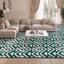 LOCHAS Ultra Soft Area Rug 7x10, Dark Green Shaggy Rugs for Living Room