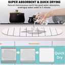 Large Stone Drying Mat for Kitchen Counter, Quick Drying Foldable Dish Drying Mat, Super Absorbent Diatomaceous Earth Drying Mat for Dishes Bottles Cups, Match Any Countertop (White, 22.8"x15.4")