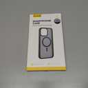 Lamicall Magnetic Case for iPhone 15 Pro Max, for Magsafe - [Diamond Textured Anti-Slip Edge] [Military Grade Shockproof Protection] Translucent Hard Slim Magnet Protective Cover (Black)