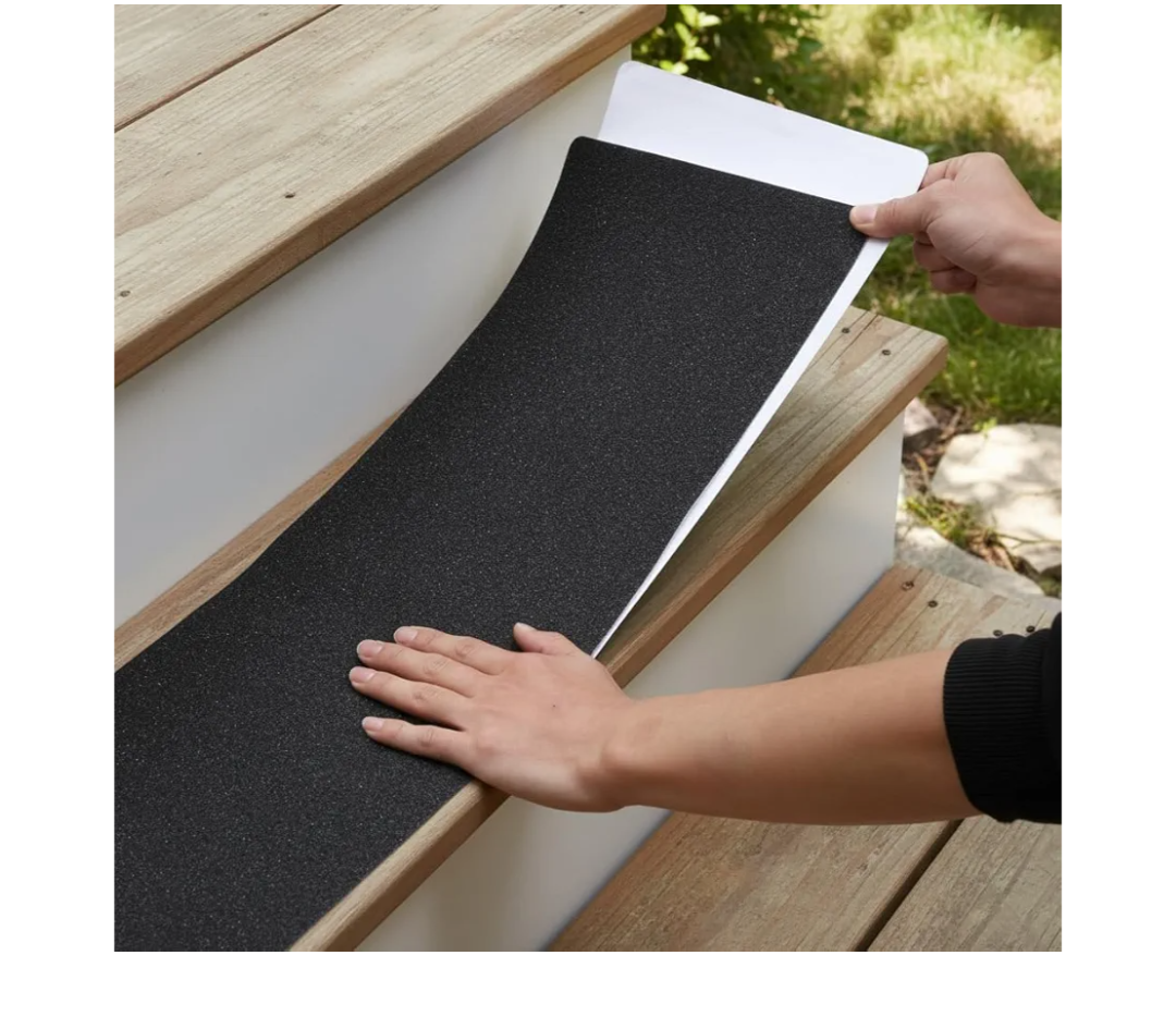 MBIGM 12-Pack Non-Slip Outdoor Stair Treads - Anti Slip 8" X 30" Grip Tape Adhesive Strips - Heavy Duty Traction for Steps, Staircase, Deck