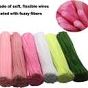 600 Pcs Thick Craft Pipe Cleaners Bulk 6 Assorted Colors,12 Inch Chenille Stem Pipecleaner Kit for Craft Animals, Flowers Making,Creative DIY Decorations (Pink Flower Color)