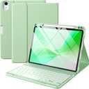 Harvopu Compatible for iPad Air 11-inch/ 10.9"Air 5th 4th Generation Case with Keyboard -Backlit Detachable, Folio Keyboard Cover with Pencil Holder for iPad Air 11 Inch M4/M3/M2, Air 5/ Air 4 (Green)