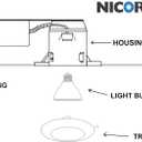 NICOR Lighting 6 inch Nickel Recessed Shower Trim with Albalite Lens (17505NK)
