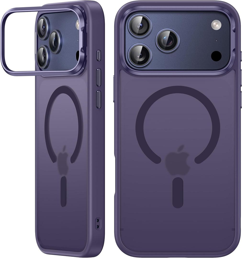 VOFATA for iPhone 17 Pro Max Case with Stash Camera Stand, Fit for MagSafe, 10FT Mil-Grade Protection with Camera Control Cover, Shockproof Translucent Magnetic iPhone 17 Pro Max Phone Case, Pruple