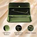 Necklace Gift Box for Women, Resilient Velvet Large Necklace Display Case