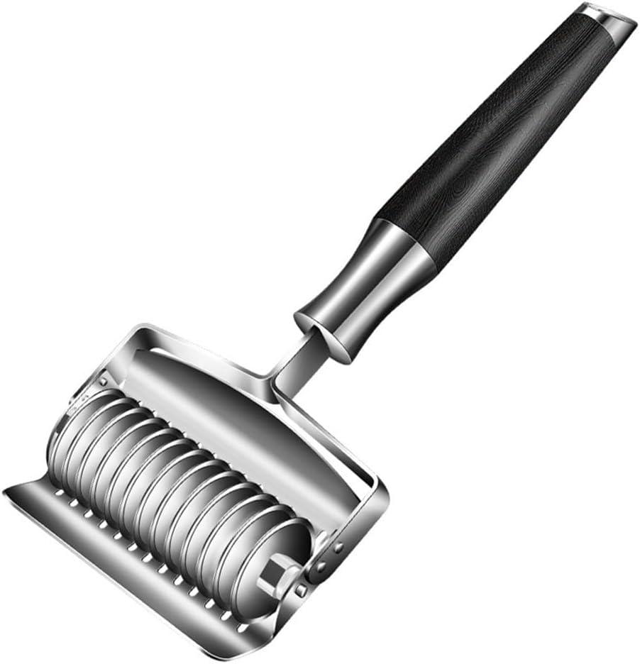 High Grade Stainless Steel Noodle Lattice Roller Docker Dough Cutters Pasta Spaghetti Maker for Kitchen Cooking Tool(A)