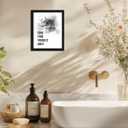 arteWOODS Funny Cool Cat Bathroom Wall Art - Rustic Farmhouse Wall Decor with Humorous Quotes Black Framed Print Artwork Cute Animal Pictures for Shower Toilet Restroom Kid's Washroom 8x10 Inch