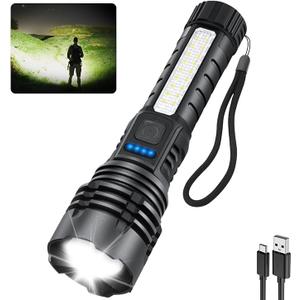 Rechargeable Flashlights High Lumens, 7Mode Super Bright Flashlight Camping, Adjustable Tactical Flash Light High Powered, LED Flashlights for Home Emergency, Christmas Gifts Stocking Stuffers for Men