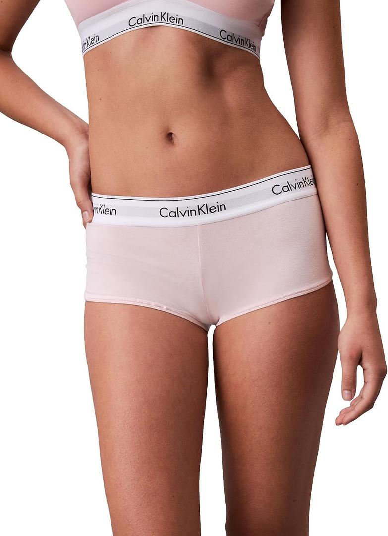 Calvin Klein Women's Cotton Boyshort Panty (Pink, XS)