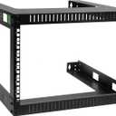 RIVECO 6U 19" Wall Mount Network Rack  17.7" Deep 2 Post Shelf Open Frame Cabinet Easy Assembly Firm Constructed for Internet/Server/AV/Home Equipment/Patch Panel Heavy Duty Light Weight, Black