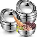 8 Pack 34 oz Stainless Steel Bowls Double Walled Insulated Soup Ice Cream Metal Mixing Nesting Bowls for Serving Soup Rice Cereal