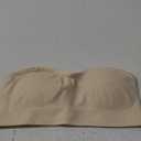Lusait Strapless Bra for Women Non-Slip Silicone Padded Bandeau Bra Wireless Tube Top Bralette (Small, Beige)