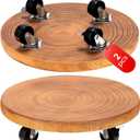 Yangbaga 2Pack 12inches Tree Plant Stand with Wheels,Rolling Plant Caddy with Wheels Heavy Duty- Plant Rollers with Lockable Casters for Outdoor /Indoor/Plant Pot/Flower Pot/Patio