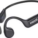IFECCO Bone Conduction Headphones Bluetooth 5.4 - Wireless Open Ear Headphones with Mic,IPX5 Waterproof Bone Conduction Earbuds 10H Playtime for Cycling Running Hiking Bicycle (techno black)