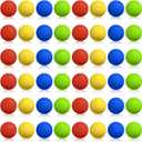Sumind 48 Pieces Foam Balls Bulk Rounds Refill Balls Soft Foam Bullet Replacement Refill Pack for Blasters Guns for Kids Birthday Party Games Favors Gifts for Boys and Girls(Red, Blue, Green, Yellow)
