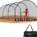 VEVOR Baseball Batting Cage,Carbon Steel/Fiberglasss Portable Batting Cage 33 Ft Portable Practice Softball Cage Net and Frame,Battings Cages Netting for Backyard,Indoor Outdoor