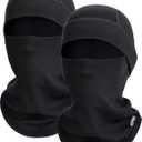 Kids Balaclava Ski Mask, Modal Wool Blend Soft Face Mask for Boys & Girls, Windproof Full Face Cover for Cold Weather (Black+black)