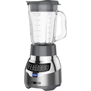 BLACK+DECKER PowerCrush Digital Blender with Quiet Technology, Stainless Steel, BL1300DG-P