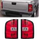 Tail Lights compatible with 2007-2014 Chevy Silverado 1500 2500HD 3500HD(2007 New Body Style only), 2007-2013 GMC Sierra 3500HD;1 Pair(Left+Right), (OE Pair Without Bulbs)