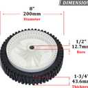 CheeMuii 532403111 Lawn Mower Front Wheels 2 Pcs 8" Push Mower Front Drive Wheels Replace for 532403111 194231x460 401274X460 532402657