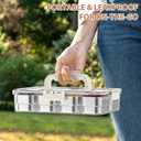 Snackle Box Container,8 Compartment Stainless Steel Food Storage with Silicone Lid & Handle,Clear Divided Fruit Nut Veggie Tray for Kitchen, Picnic, Party