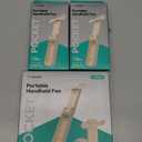 Aecooly Slim Portable Fan 2 Pack, Thin Handheld Fan, USB Rechargeable Mini Personal [24H Max Cooling Time], Battery Powered Small Foldable Pocket for Travel, Summer, Gifts for Women -Beige