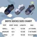 Comfoex 12 Pairs Boys Socks - Ankle Low Cut Athletic Half Cushioned Short Socks For Kids 4-6, 6-8, 8-10 Years Old