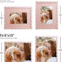 8x10 Picture Frame with Mat for 5x7, Wavy Edge Wooden Real Glass Photo Frame for Tabletop and Wall Hanging, Pink, 1 Pack