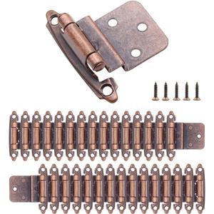 Antique Copper Cabinet Door Hinges Self Closing,30 Pack (15 Pairs) 3/8 Inset Oil Rubbed Bronze Hinges for Kitchen Cabinets